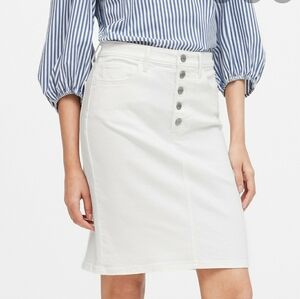 Banana republic petite button-fly denim pencil sk